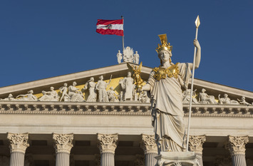 Austrian parliament building in Vienna, Austria