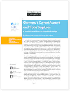Cover Germany's Current Account and Trade Surpluses