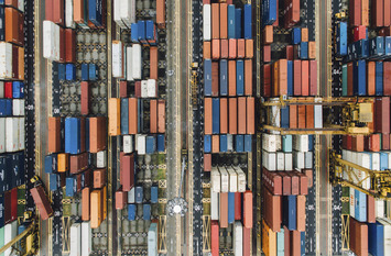 freight cointainer in the harbor of Singapore