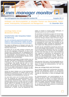 Cover Umfragen und Stimmungsbilder zu aktuellen Themen aus Steuerpolitik, Sozial-politik, Arbeitspolitik, Europapolitik und Management