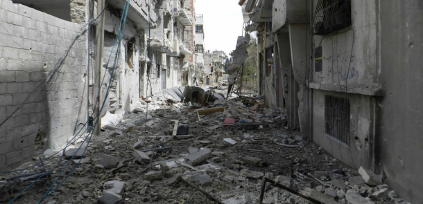 Destroyed street in Homs, SyriaDestroyed street in Homs, SyriaDestroyed street in Homs, SyriaDestroyed street in Homs, Syria