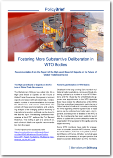 Cover Fostering More Substantive Deliberation in WTO Bodies