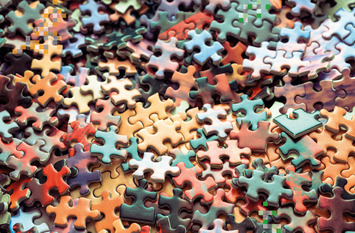 Foto eines nicht zusammengesetztes Puzzles