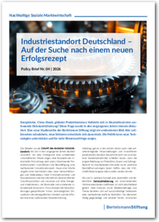 Cover Policy Brief Nr. 04 | 2026: Industriestandort Deutschland - Auf der Suche nach einem neuen Erfolgsrezept
