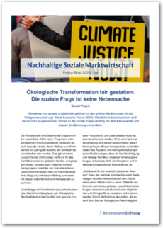 Cover Policy Brief 2023 | 04: Ökologische Transformation fair gestalten: Die soziale Frage ist keine Nebensache