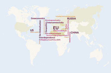 Map of the world. Keeping friends closer