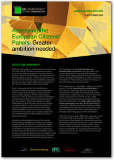 Cover Assessing the European Citizens’ Panels: Greater ambition needed
