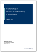 Cover Inklusion in der beruflichen Bildung in Leichter Sprache - Positions-Papier