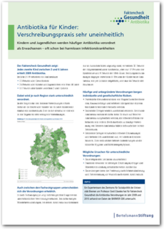 Cover Themenblatt Antibiotika bei Kindern und Jugendlichen