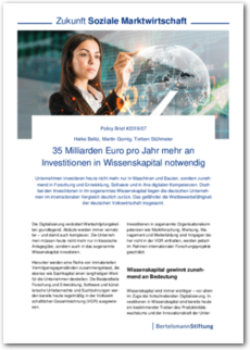 Cover Policy Brief #2019/07: 35 Milliarden Euro pro Jahr mehr an Investitionen in Wissenskapital notwendig