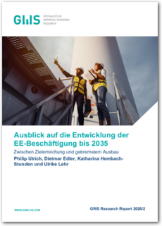 Cover Ausblick auf die Entwicklung der Erneuerbare-Energien-Beschäftigung bis 2035.