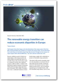 Cover The renewable energy transition can reduce economic disparities in Europe