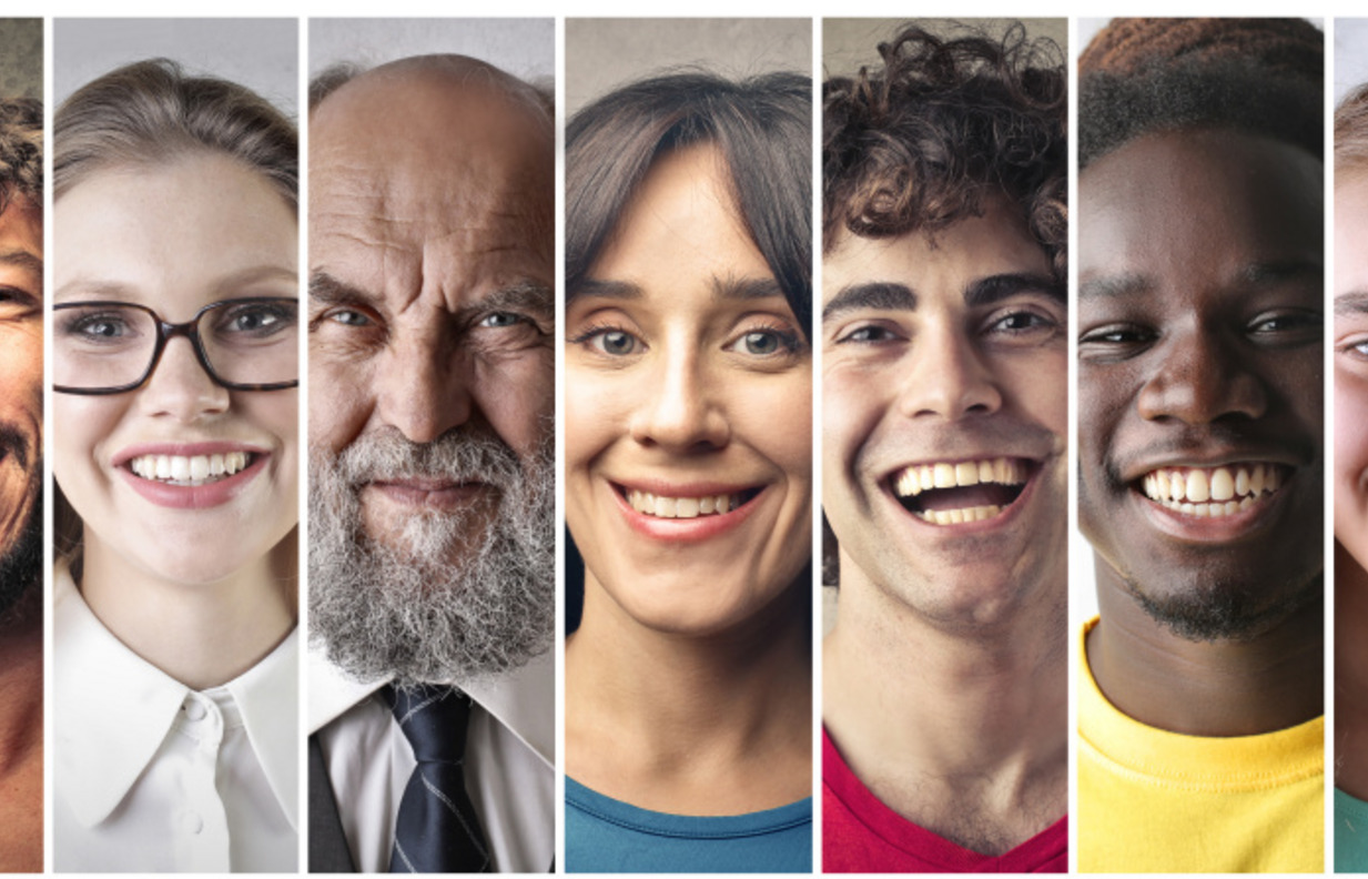 Gesichter von Menschen unterschiedlicher Herkunft