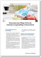 Cover Impuls zum demografischen Wandel #8: Potenziale einer Pflege 4.0 für die stationäre Langzeitpflege in Deutschland