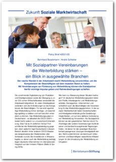 Cover Policy Brief #2021/03: Mit Sozialpartner-Vereinbarungen die Weiterbildung stärken - ein Blick in ausgewählte Branchen