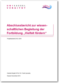 Cover Abschlussbericht zur wissenschaftlichen Begleitung der Fortbildung "Vielfalt fördern"