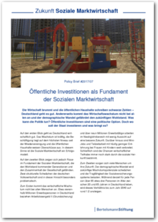 Cover Policy Brief #2017/07: Öffentliche Investitionen und inklusives Wachstum in Deutschland