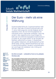 Cover Zukunft Soziale Marktwirtschaft - Impulse 01/2015: Der Euro – mehr als eine Währung