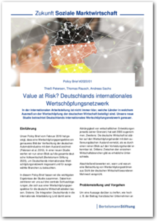 Cover Policy Brief #2020/01: Value at Risk? Deutschlands internationales Wertschöpfungsnetzwerk