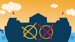 Zeichnung mit Wahlkreuzen