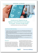 Cover Lessons Learned: Medizinische Begutachtung von DiGA im Projekt „Trusted Health Apps"