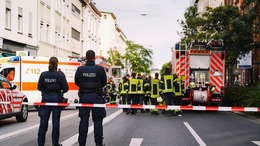 Police scene in the city