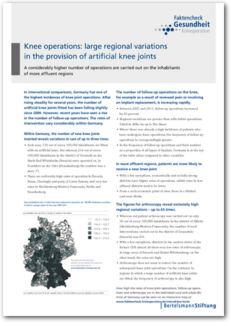 Cover Factsheet: Knee operations 10/2013