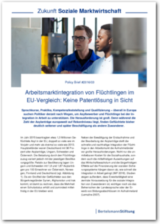 Cover Policy Brief #2016/03:<br/>Arbeitsmarktintegration von Flüchtlingen im EU-Vergleich: Keine Patentlösung in Sicht