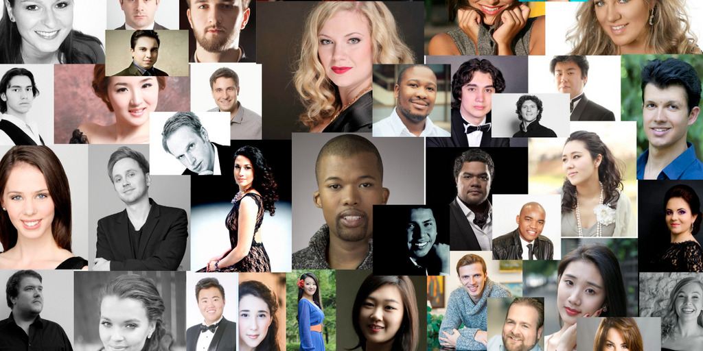 Collage von Portraits der Endrundenteilnehmer der NEUEN STIMMEN 2015.