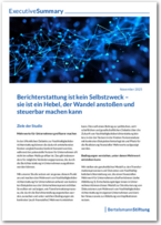 Cover Kurzfassung | Mehr als Reporting: Wie Nachhaltigkeitsberichterstattung Wert für Unternehmen schafft