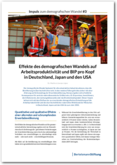 Cover Impuls zum demografischen Wandel #3: Effekte des demografischen Wandels auf Arbeitsproduktivität und BIP pro Kopf in Deutschland, Japan und den USA