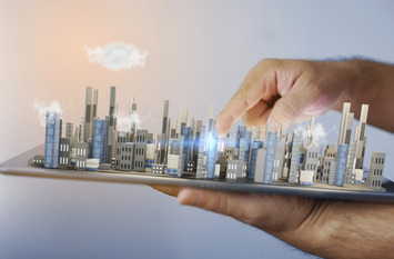 Smart city and connection technology concept