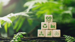 Green Background with circular economy symbol
