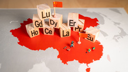 Rare earth elements over a map of China