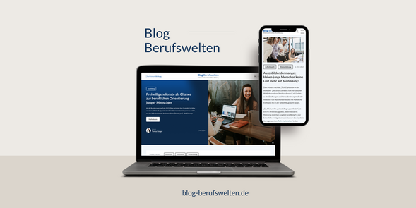 Auf einem Laptop und einem Smartphone ist der Blog Berufswelten der Bertelsmann Stiftung zu sehen.