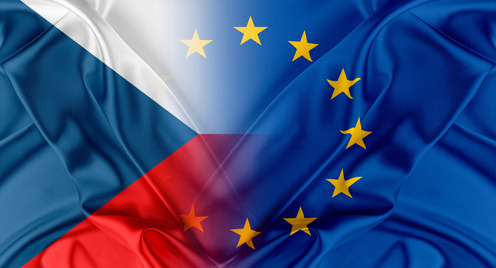 European Union and Czech Republic Flag