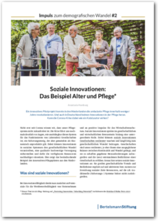 Cover Impuls zum demografischen Wandel #2: Soziale Innovationen: Das Beispiel Alter und Pflege