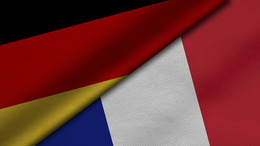 two flag from Republic of Germany and the French Republic