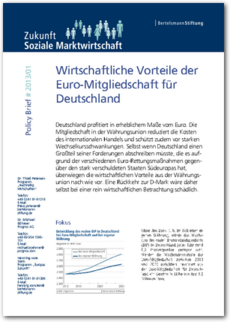 Cover Policy Brief #2013/01: <br/>Wirtschaftliche Vorteile der Euro-Mitgliedschaft für Deutschland