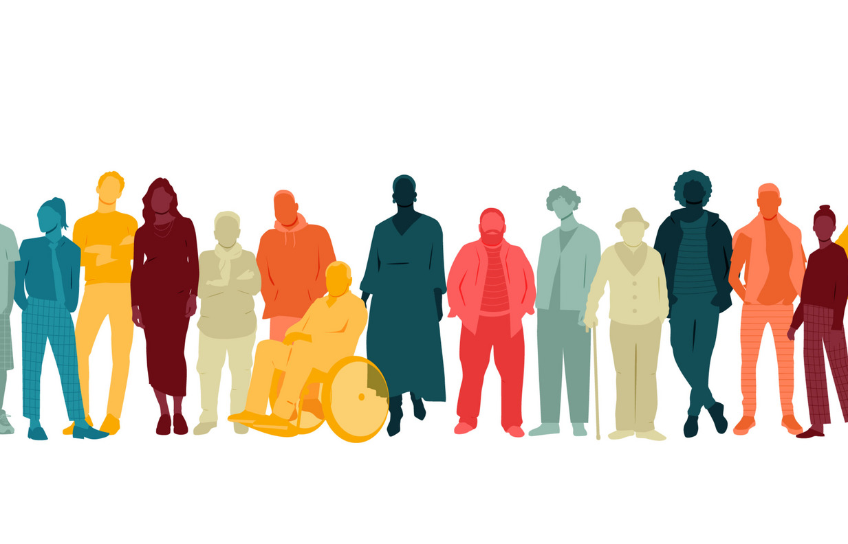 Gezeichnete Gruppe von Menschen