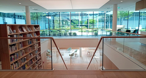 Blick ins Workcafé, dem Ort der Jahrespressekonferenz 2022 der Bertelsmann Stiftung