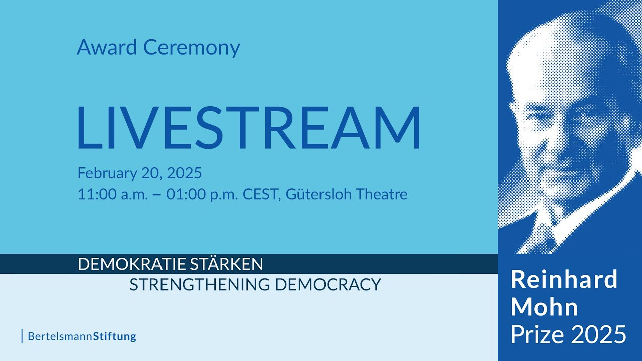Preview picture for the livestream of the Reinhard Mohn Prize 2025 award ceremony