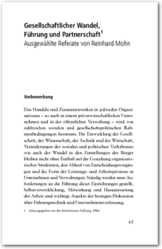 Cover Gesellschaftlicher Wandel, Führung und Partnerschaft                                                  