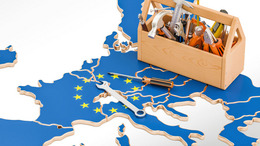 Toolbox on a map of Europe