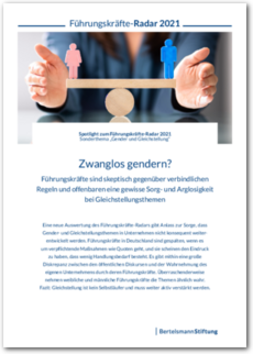 Cover Führungskräfte-Radar 2021 Sonderthema "Gender und Gleichstellung"