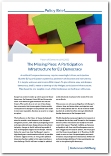 Cover Policy Brief 01/2022 - The Missing Piece: A Participation Infrastructure for EU Democracy