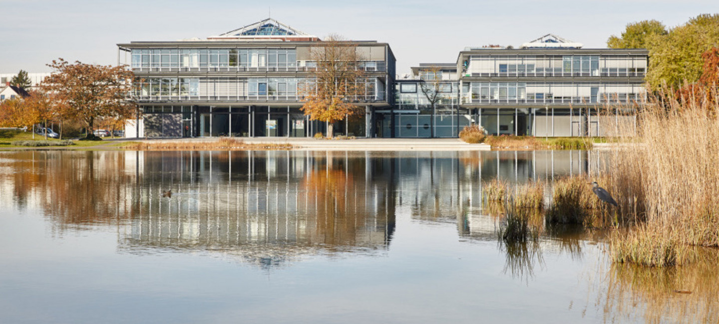 View from the lake at Bertelsmann Stiftungs headquarter