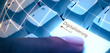 Keyboard mit Return-taste, darauf die Schrift: Digitalisierung