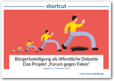 Cover SHORTCUT 12 - Bürgerbeteiligung als offene Debatte. Das Projekt "Forum gegen Fakes"