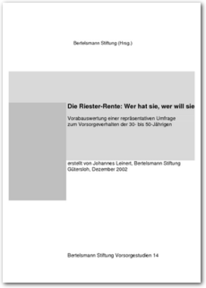 Cover Die Riester-Rente: Wer hat sie, wer will sie